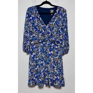 Vince Camuto Cottagecore Floral Twist-Front Dress Sz 12 Quiet‎ Luxury Romantic